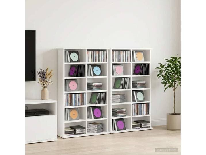 vidaXL CD Regal 2 Stk. Weiß 60 x 17 x 92 cm Holzwerkstoff