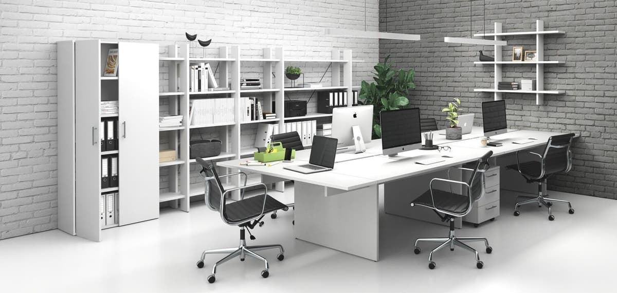 B2B Partner Jednací kancelářský stůl SOLID + 2x přísed, 240x125 cm, bílá