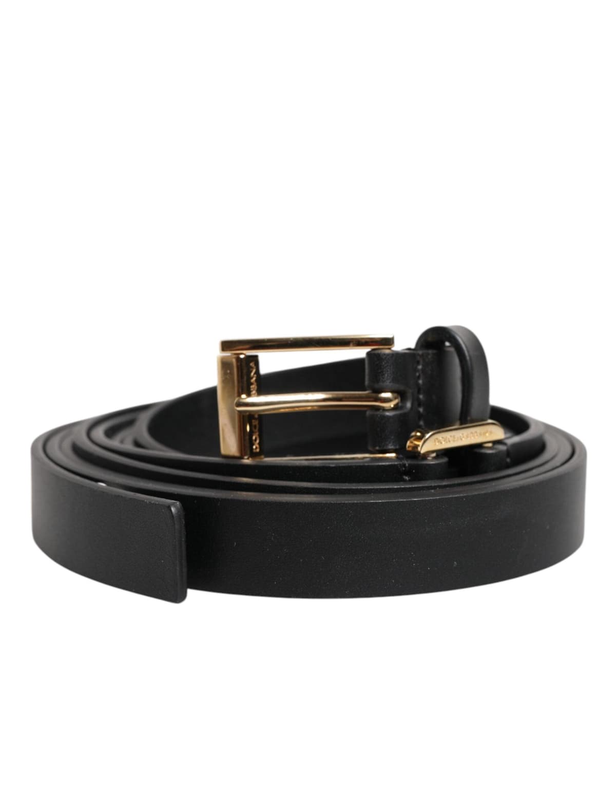 Dolce & Gabbana Zwarte Dubbele Band Leren Gouden Gesp Riem