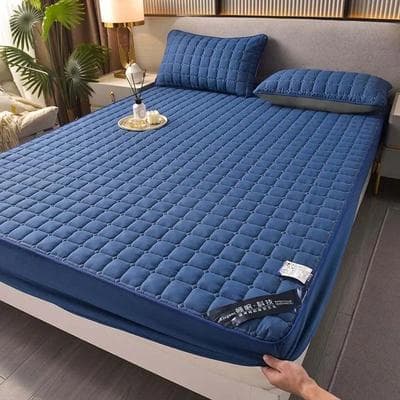 Uplift Treasures Soft Skin Friendly Quilted Mattress Protector Cover navy Blue 35.43 78.74 10.63 In
