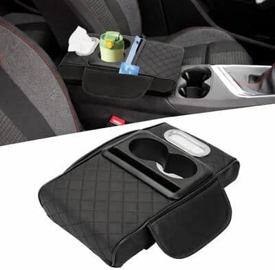 Multicon Wholesale Hub Armrest Pillow For Car Center Console, Leather Cover With Storage, Cup Holder, Phone Slot & Tissue Box Holder Armrest Pillow For Car Center Console, Leather Cover With Storage, Cup Holder, Phone Slot & Tissue Box Holder