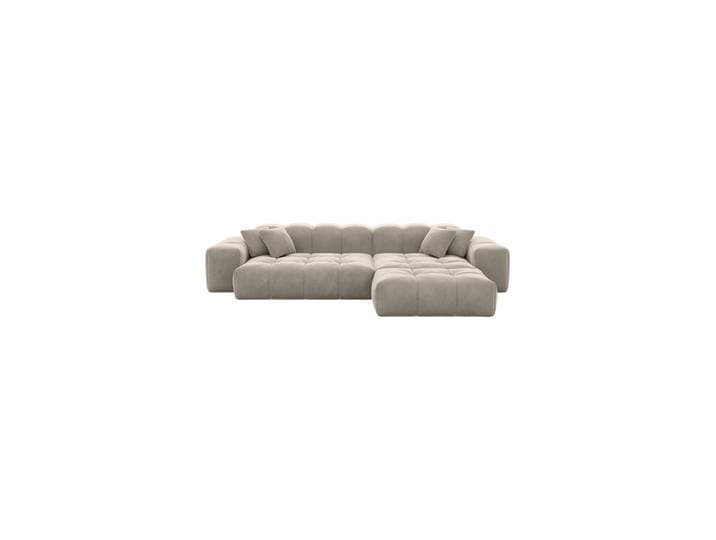 4-Sitzer Design Ecksofa „Avenza“ mit Samtbezug Samtbezug Beige dunkel BLOOMINGLOFT Collection