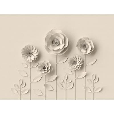 Fototapete LIVING WALLS "The Wall", beige, B:4m L:3m, Vinyl, Vlies, Tapeten, Fototapete Blume Tapete 3D Tapeten Wohnzimmer Schlafzimmer Flur Design