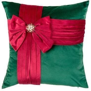 C & F Enterprises Inc Festive Bow Decorative Pillow Red/Green , Red/Green