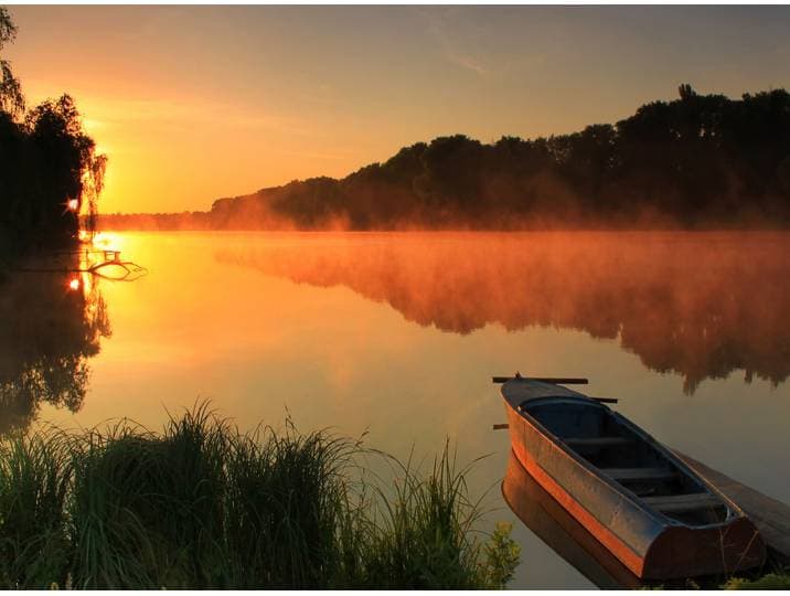 Fototapete PAPERMOON Misty Lake , bunt, B:1,5m L:1,11m, Vlies, Tapeten, Fototapete