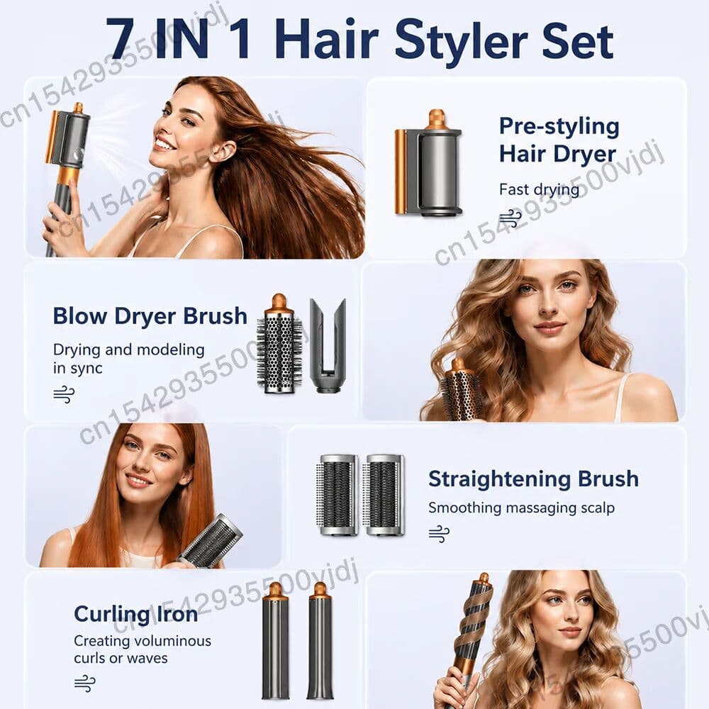 TINSOL 7-in-1 Air Styling Hair Dryer, 110,000 RPM High-Speed Hair Care, Ionic Hair Dryer, Automatic Curling Set