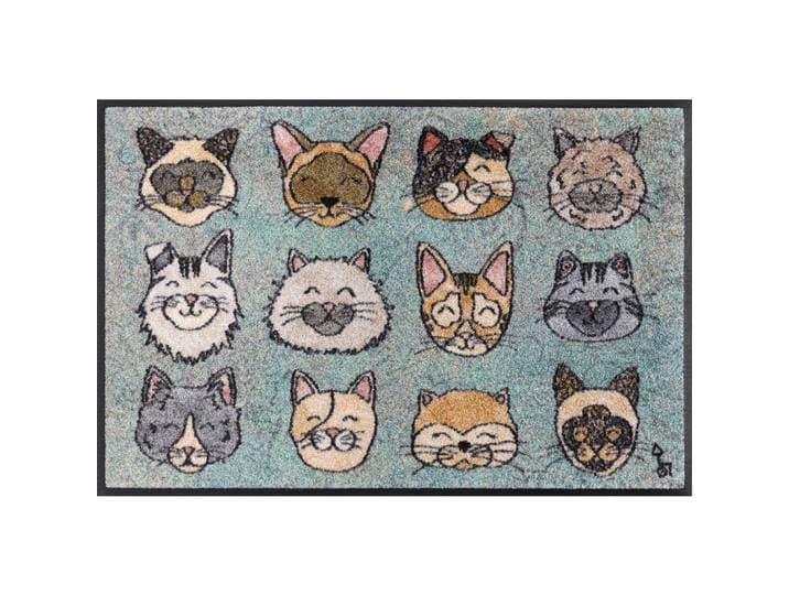 wash+dry Fussmatte Glückskatzen, Mehrfarbig, Katze, rechteckig, 50x75 cm, Oeko-Tex® Standard 100, Teppiche und Böden, Schmutzfangmatten, Fußmatten