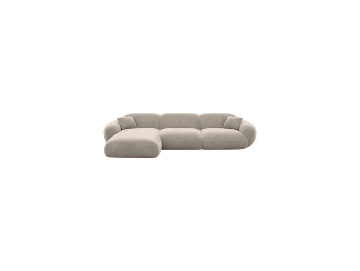 4-Sitzer Design Ecksofa „Ponsa“ mit Samtbezug Samtbezug Beige dunkel BLOOMINGLOFT Collection