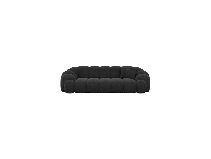 3-Sitzer Design Sofa „Solea“ mit Strukturstoff-Bezug Strukturstoff Schwarz BLOOMINGLOFT Collection
