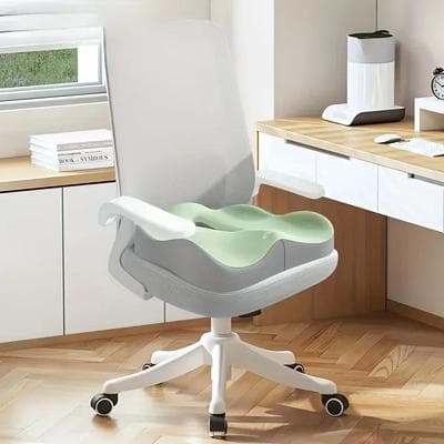 Uplift Essentials 3D Ergonomic Memory Foam Seat Cushion   Essential Comfort For Office & Car light Green