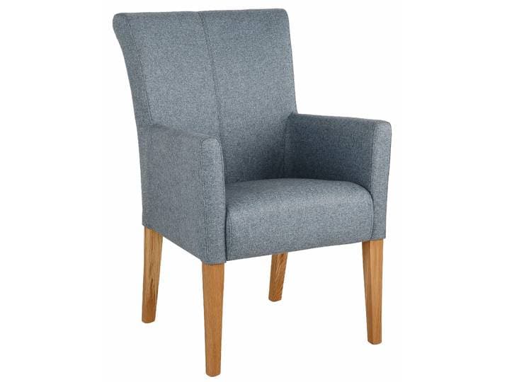 Armlehnstuhl HOME AFFAIRE King , blau (petrol, eiche natur), B:60cm H:92cm T:65cm, Polyester, Stühle, Armlehnstuhl, Esszimmerstuhl mit bequemer Polsterung, Esszimmersessel mit Armlehnen
