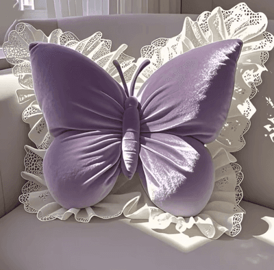 Uplift Curations FlutterCharm Princess Butterfly Pillow 21.7 By 19.7 In Pink Bow Decorative Sofa & Bed Cushion purple