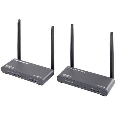 SpeaKa Professional SP-HDE-620 HDMI-Funkübertragung (Set) 100 m 5 GHz 3840 x 2160 Pixel KVM-Funktion (Tastatur, Bildschirm, Maus), mit Loop-Funktion