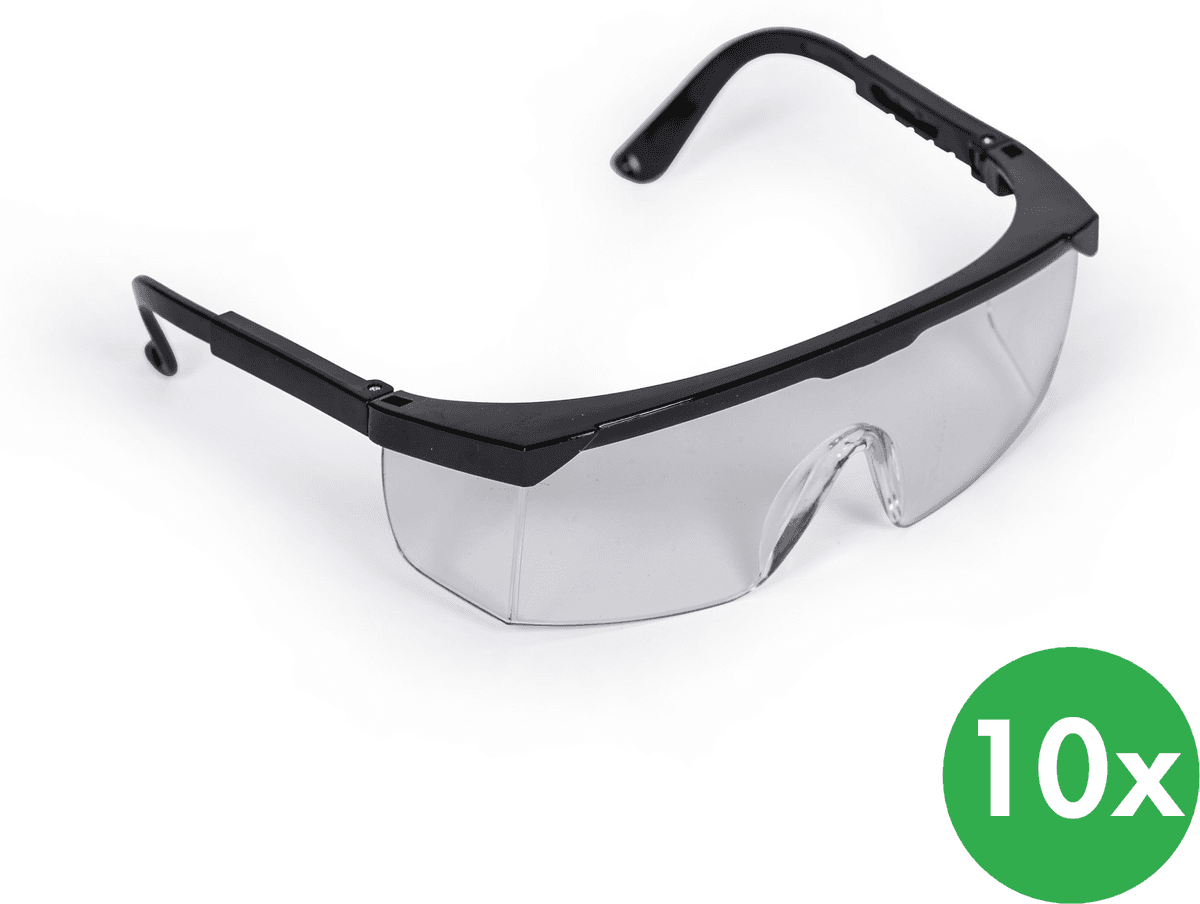 Tolsen Okulary ochronne, przezroczyste, regulowane nóżki, 10 szt.