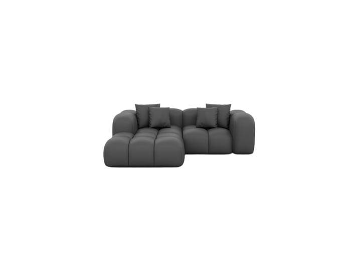 3-Sitzer Design Echtleder Ecksofa „Alba Studio“ Echtleder Dark Grey BLOOMINGLOFT Collection