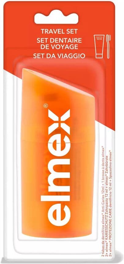 Elmex - Travel Set, 2x 12 Ml Kariesschutz Zahnpasta Mit Reise-Zahnbürste, Travel-set, 2x12  ml + 1 stück