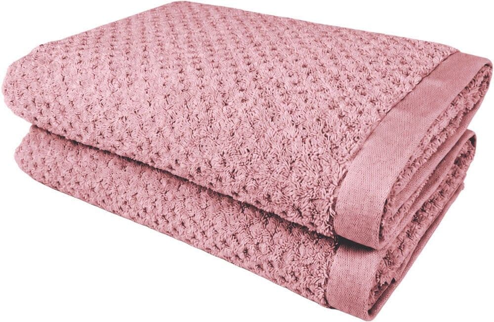 Duschtücher GOODPRODUCT "Corrin, 2 Premium Duschtücher, 500 gr/m², 70x140cm", weiss (altrosa), B:70cm L:140cm, Frottier, Obermaterial: 100% Baumwolle, Handtücher, Duschtücher, 100% Baumwolle, mit Struktur, weich, 5 Jahre Garantie altrosa B/L: 70cmx140cm, 