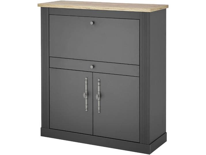 Sekretär OTTO HOME Westminster, PC-Schrank mit klappbarer Tischplatte, Schreibtisch , dunkelgrau, B:109cm H:120cm T:43cm, Sekretäre, Sekretär, Home-Office-Schreibtisch, Monitor-/Laptopfach, mit Kabelkanal