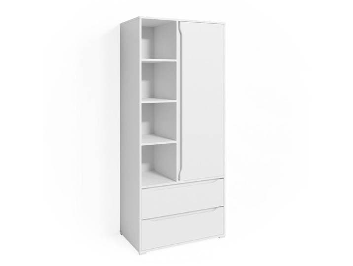 Vicco Kleiderschrank Ruben Weiß 80 x 189.9 cm, Holzwerkstoff, 7 Fächer, 2 Schubladen, Rechteckig, 80x189.9x48 cm, Büromöbel, Aktenschränke