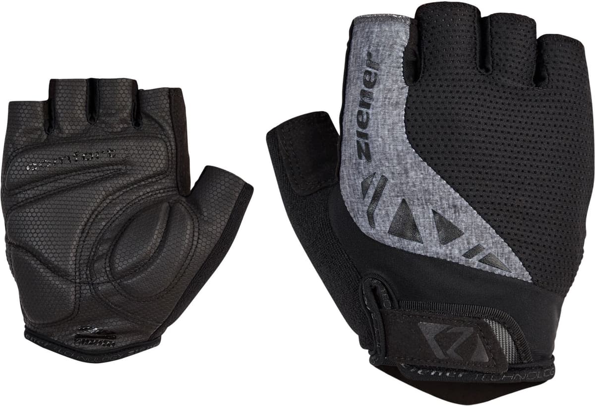 Fahrradhandschuhe ZIENER "CLAASS-Z", Herren, Gr. 10, grau (grau melange), Materialmix, Handschuhe Fahrradhandschuhe grau melange 10