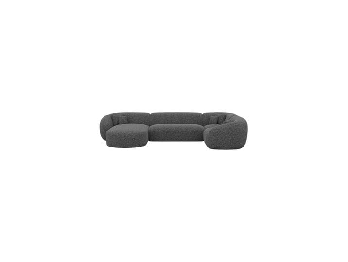 6-Sitzer Design Panorama-Sofa „Serano XL“ mit Bouclé-Bezug Bouclé Graphit BLOOMINGLOFT Collection