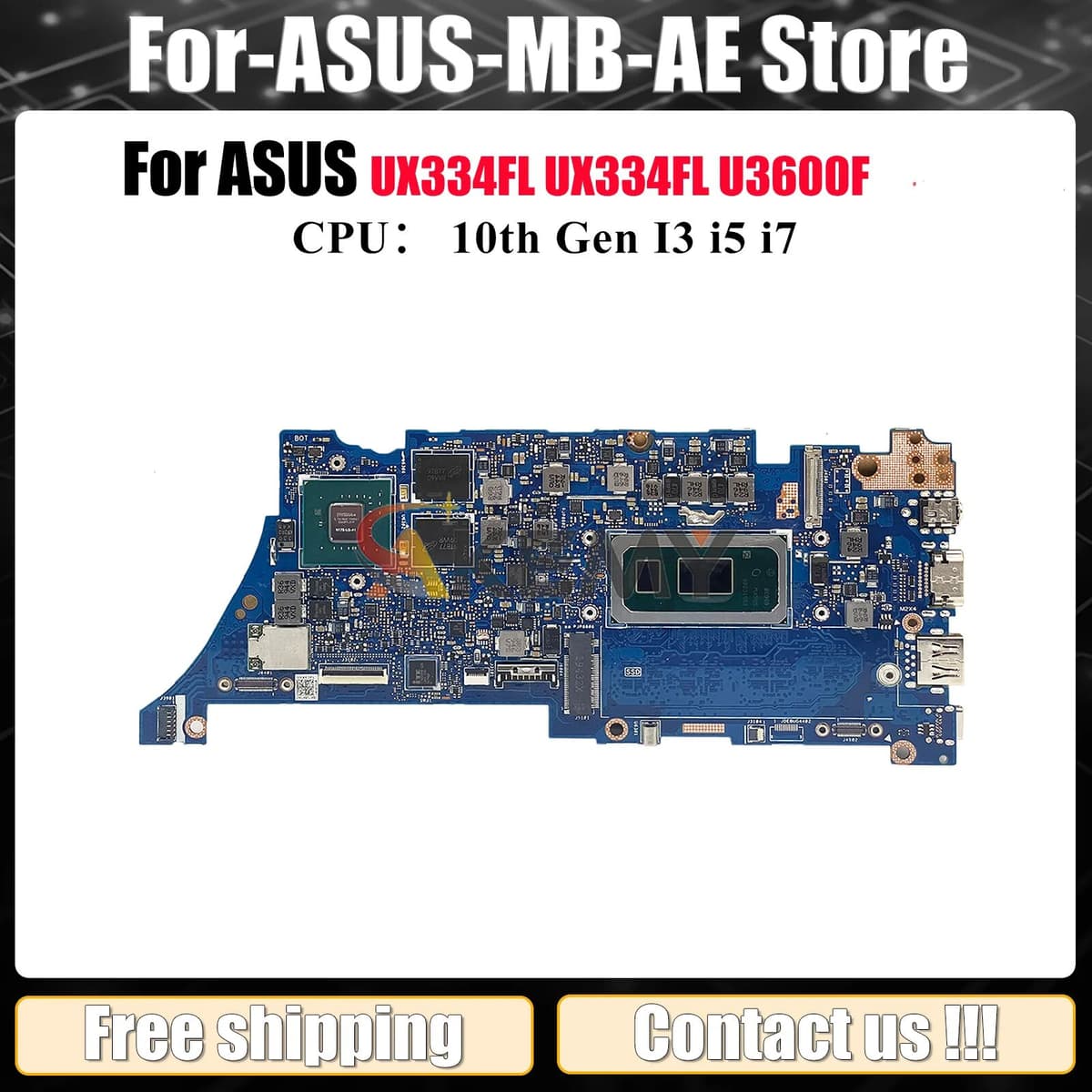 NONE UX334FL Laptop Motherboard For ASUS ZenBook UX334FL U4600F UX463FL U3600F UX334F Mainboard With 10th Gen I3 i5 i7 100% tests OK