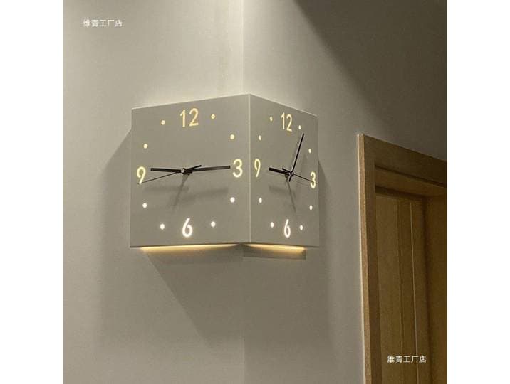 Horloge murale pour salon, horloge murale créative simple et moderne, sans perçage, horloge carrée tendance, horloge murale d'angle