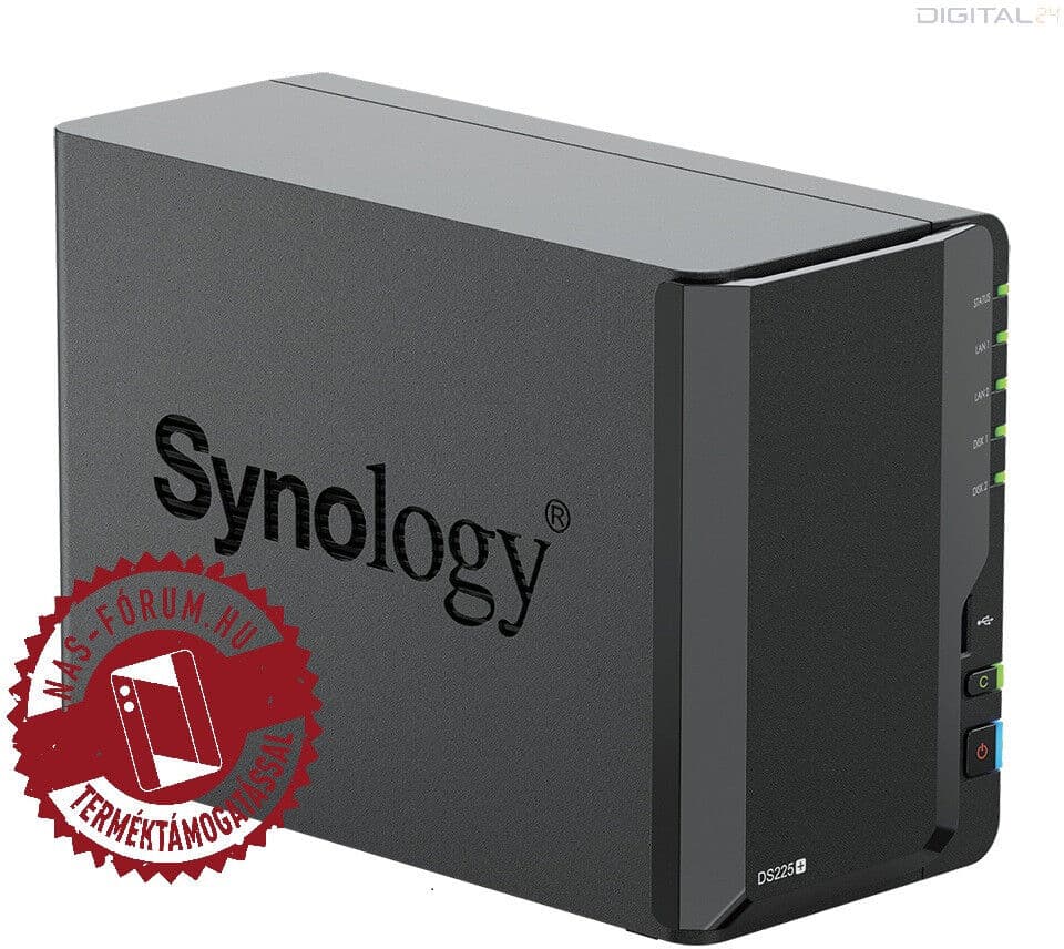 Synology DiskStation DS225+ (2GB) 2x SSD/HDD lemezes NAS + regisztrációs kártya
