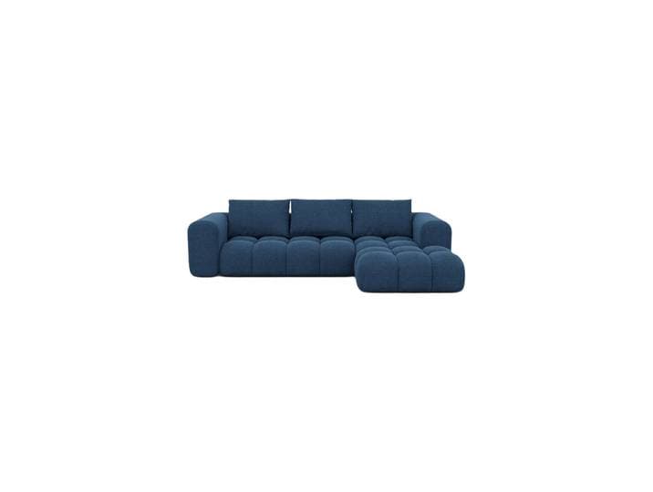 4-Sitzer Design Ecksofa „Velina“ mit Strukturstoff-Bezug Strukturstoff Dunkelblau BLOOMINGLOFT Collection