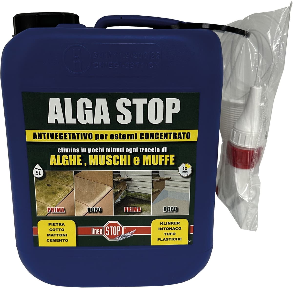 Linea_stop DETERGENTE ALGA STOP DIXI 5l PER ESTERNI ANTIMUSCHIO ANTIMUFFA ANTIALGA CON EROGATORE