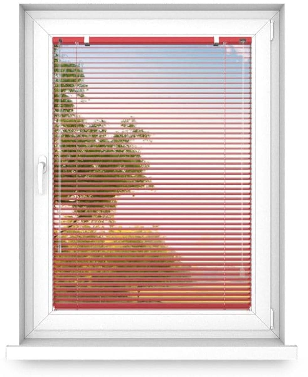 Time4blinds Aluminium Binnenjaloezieën zonder boren, Rood, Rechts, B/H: 100 x 220 cm