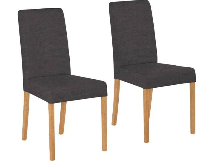 4-Fussstuhl HOME AFFAIRE Bologna , schwarz (schwarz (arizona 4420), natur), B:44cm H:91cm T:56cm, Holzwerkstoff, Massivholz, Stühle, 4-Fussstuhl, Gestell aus Massivholz
