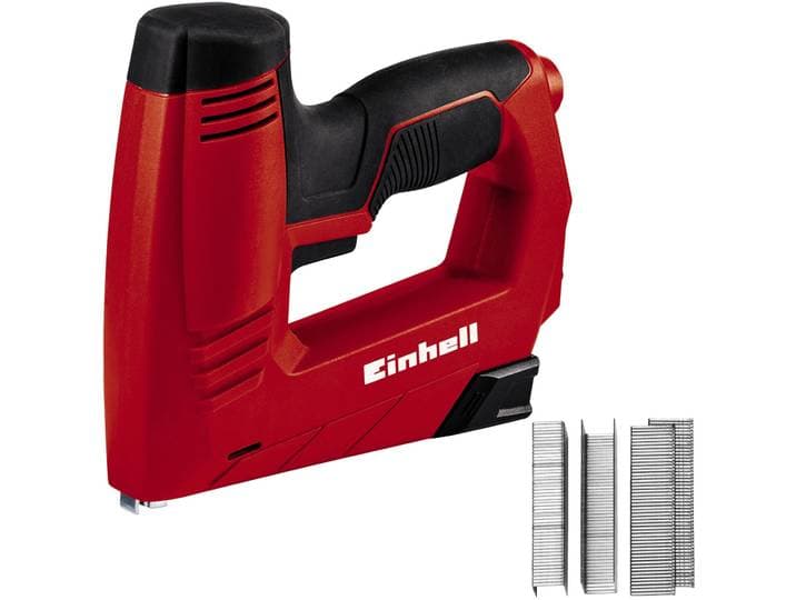 Elektro-Tacker EINHELL TC-EN 20 E , rot, B:5,6cm H:17,6cm L:20,3cm, Gummi, Kunststoff, Metall, Tacker, Elektro-Tacker, inkl. 1.000 Klammern und 500 Nägel