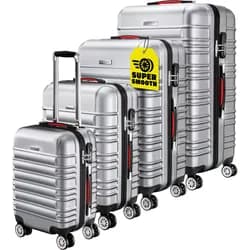 Hartschalenkoffer Set 4tlg Rollen 360o Silber ABS