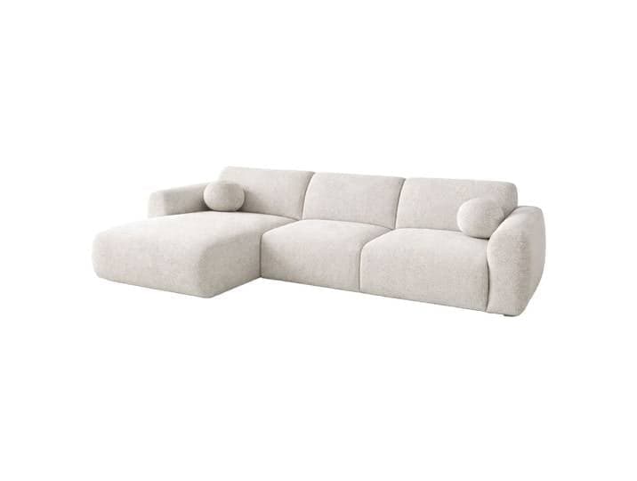 Canapé d'angle en tissu beige - angle gauche