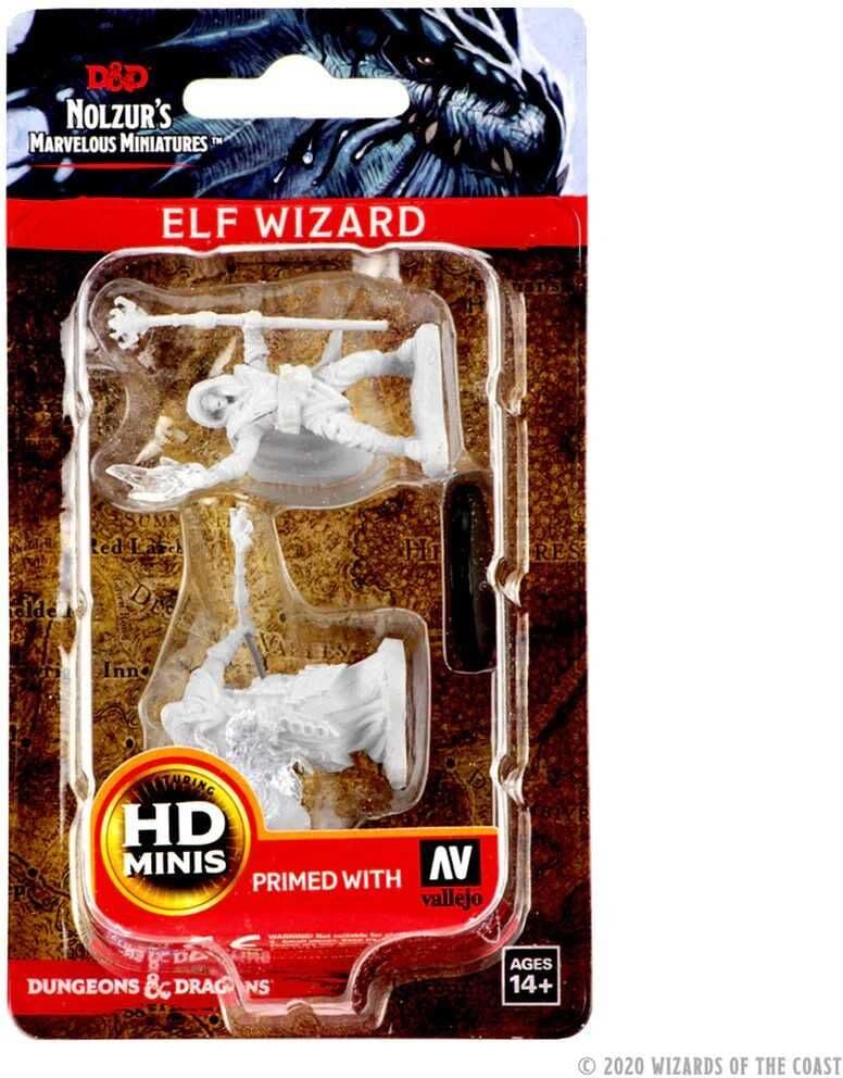 Wiz Kids LLC Dungeons & Dragons Nolzur’s Marvelous Miniatures: Elf Male Wizard, Unpainted and Primed for Painting, Dungeons & Dragons Tabletop Gaming