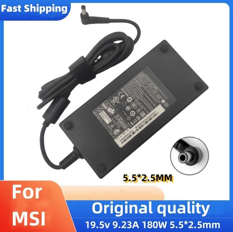 other 180W Charger 19.5V 9.23A 5.5*2.5MM Laptop Power Supply for MSI GF75 Thin 10SCS 10SCSK 10SCSR 10SD 10SDK 10SDR 10SE 10SEK 10SER