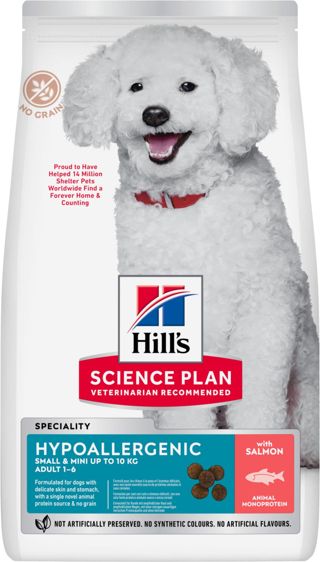 HILLS Hill's Science Plan Hypoallergenic Adult Small&Mini alimento secco per cani al Salmone 1.5KG