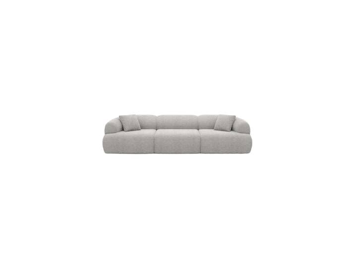 4-Sitzer Design Sofa „Astoria“ mit Strukturstoff-Bezug Strukturstoff Hellgrau BLOOMINGLOFT Collection