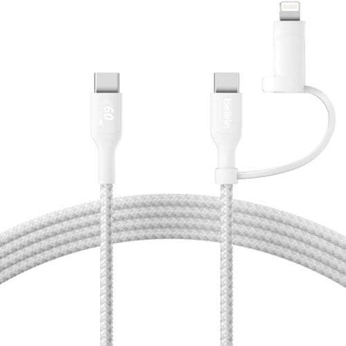 Belkin Cabo  2 em 1 USB-C para Lightning 1.5 m - Branco