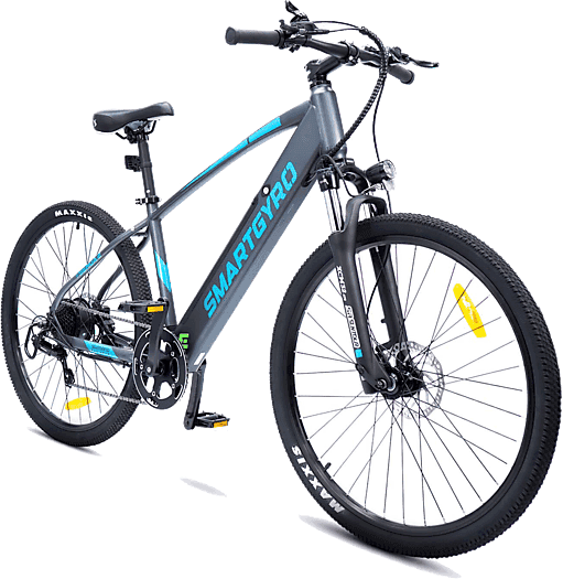 Bicicleta de Montaña - smartGyro Senda 2, Potencia 250W, Velocidad máx. 25 km/h, Autonomía 60km, 7 Velocidades, Eléctrica, Gris/Azul