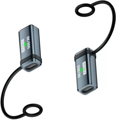 INF Adaptateur USB-C Femelle à Femelle 240W - Données 120Gbps, Vidéo 16K (Lot de 2) Bleu