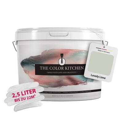 Wand- und Deckenfarbe A.S. CRÉATION "Seidenmatt Innenfarbe THE COLOR KITCHEN", grün (tck4003 lovely lime), 2,5 l 2,5ml, Farben, für Wohnzimmer Schlafzimmer Flur Küche, versch. Grüntöne