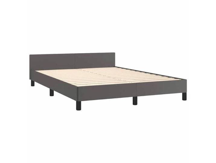 Magnifique Cadre de lit Double - extra confortable - Sommiers à lattes - avec tête de lit sans matelas gris 140x190cm 4238