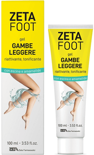 ZETA FARMACEUTICI Zetafoot Gel Gambe Leggere Riattivante e Tonificante per Gambe Stanche 100 ml