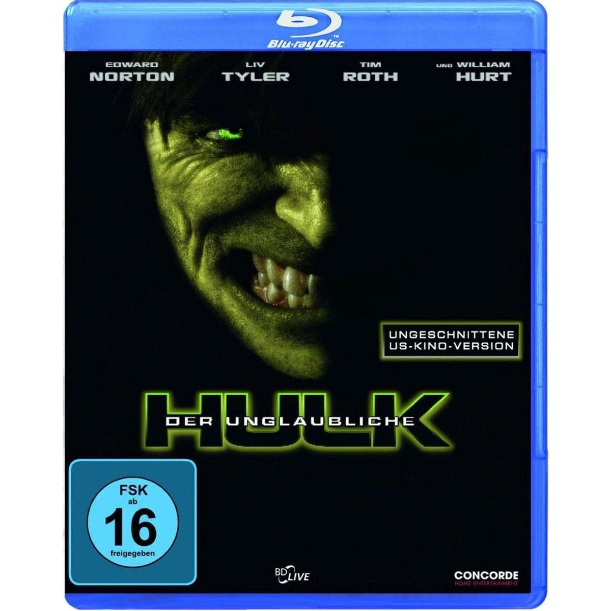 Blu-ray Der unglaubliche Hulk / Tyler,Liv/Norton,Edward/Hurt,William, (1 Blu-Ray Video)