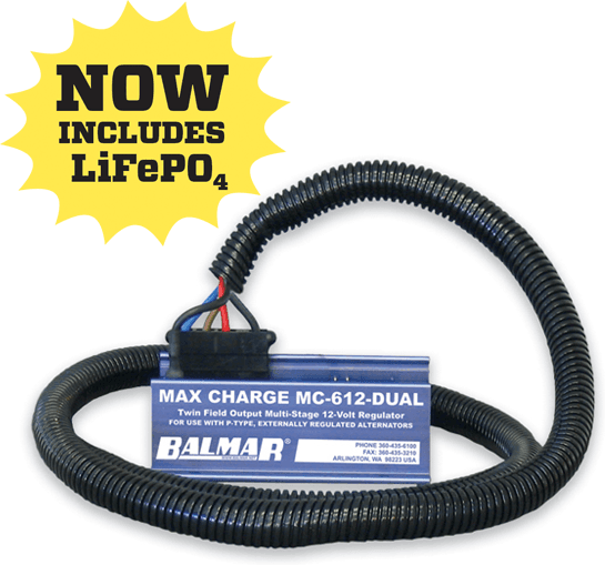 Balmar Regulator, MC-612-Dual, flerstegs, 12v, med kabalge