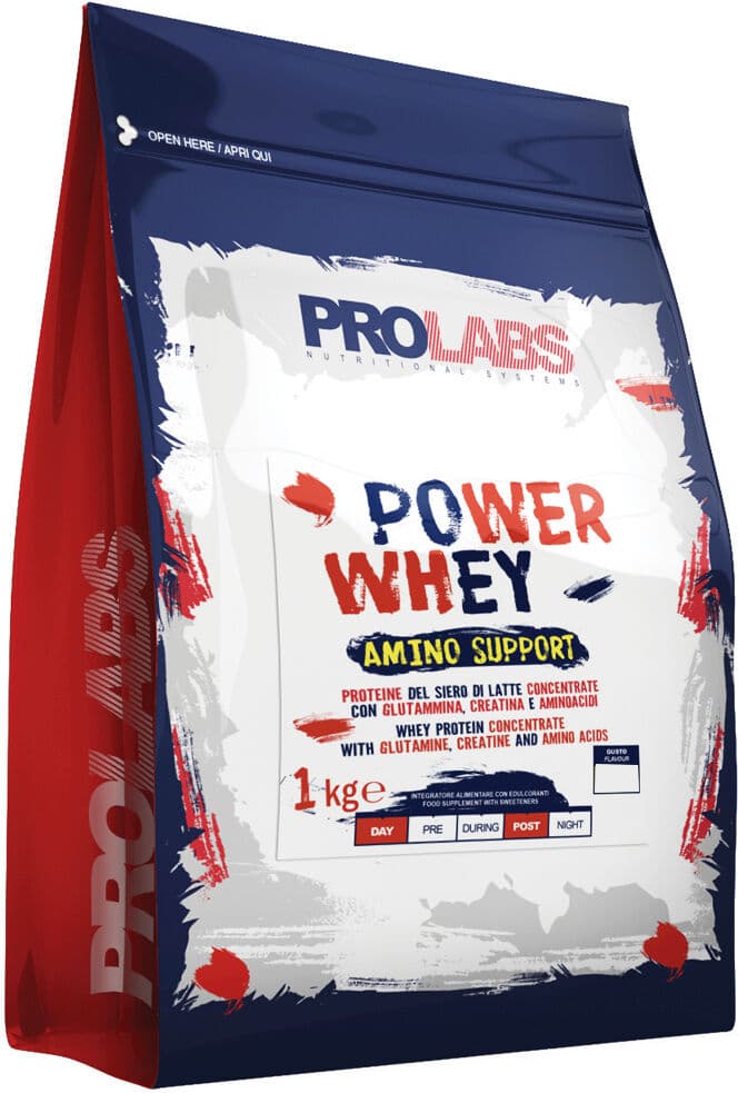 prolabs power whey amino support busta 1 kg cookies and cream