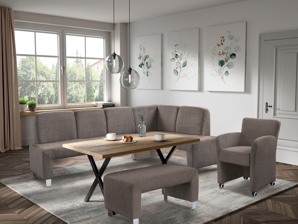 Polsterhocker EXXPO - SOFA FASHION "Intenso, Hocker, modern", braun, B:100cm H:50cm T:59cm, Zusammensetzung: 95%PES 5%NY, Hocker, Polsterhocker, hohe Bodenfreiheit, frei im Raum stellbar, hoher Sitzkomfort braun B/H/T: 100cm x 50cm x 59cm, Webstoff fein