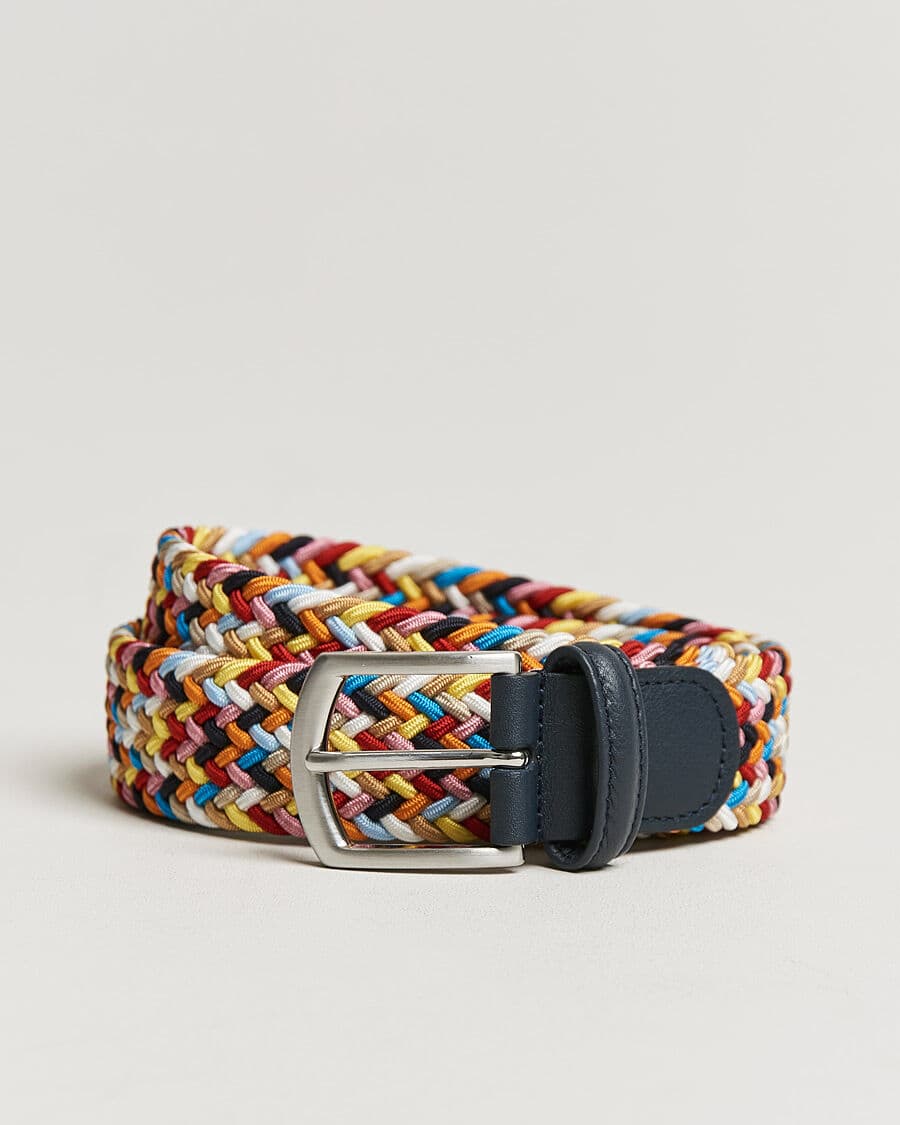 Anderson's Stretch Woven 3,5 cm Belt Multi men 95 Flerfarvet